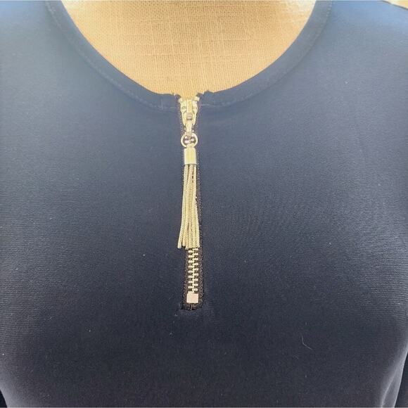 JOSEPH RIBKOFF VINTAGE 1/4 ZIP BLOUSE BLACK SIZE 8 - Picture 5 of 6